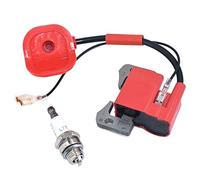 Bobina de encendido roja de rendimiento for 43cc 47cc 49cc Mini Quad Pocket Dirt Bike for ATV pieza de motor de 2 tiempos con bujía L7T (Color : Spark Plug and Coil)