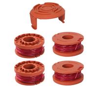 Bobina de Hilo Cortabordes,Compatible con Worx Rasentrimmer Mit 20V,WG180 /WG163/ WG175,Bobina Repuesto Recortadora(4 Bobinas + 1 Tapas)