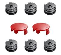 Bobina de hilo para Bosch F016800351 Bobina de repuesto 6 bobinas con 2 tapas para desbrozadora Bosch ART 24 ART 24+ ART 27 ART 27 + ART 30 ART 30+, diámetro 1,6 mm, hilo de nailon 6 m