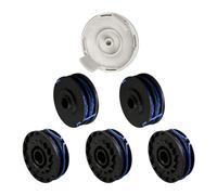 Bobina de hilo para Ryobi 5132002670 RAC123, carrete de rosca de repuesto para recortadora RLT4027, RLT4125, RLT5027, RLT6030, RLT5127, RLT6130 (5 bobinas + 1 cubierta)