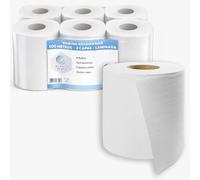 Bobina de Papel 6 Rollos de 100m - Bobina de papel 100% Celulosa Doble Capa - 333 Servicios por Rollo de papel
