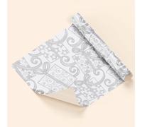 Bobina de papel de regalo blanco plata