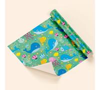 Bobina de papel de regalo fondo marino turquesa