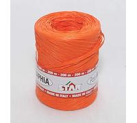 Bobina de rafia sintética de polirafia de color naranja R54, altura 15 mm, longitud 200 metros