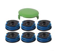 Bobina de recortadora 29242 29082 para Greenworks 21212 21272 - Paquete de 6 líneas de nailon con tapa, repuesto de cabezal de recortadora de césped de doble línea, cable de 1.65 mm para cuidado del