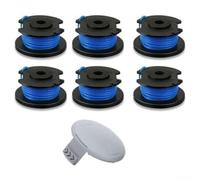 Bobina de recortadora inalámbrica para CR2000 6 carretes, 0 065 pulgadas de diámetro, incluye 1 cubierta para múltiples modelos de recortadora