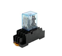 Bobina de relé 5A MY2NJ MY4NJ, interruptor de relé electromagnético mini DPDT general con base de zócalo LED, CA 110 V, 220 V, CC 12 V, 24 V(DC12V MY4)