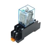 Bobina de relé pequeña MY2NJ MY3NJ MY4NJ, carril DIN, DC12V DC24V AC24V AC110V AC220V con Base de enchufe 2NO 2NC(MY2NJ,DC 12V)