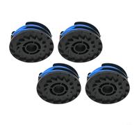 Bobina de repuesto y cubierta para recortadora Harbor Bauer 20115E-B, hilo de nailon 1,65 mm 8,2 m, doble capa para desbrozadora eléctrica de 15 pulgadas, color negro y azul, 4 unidades (4 unidades)