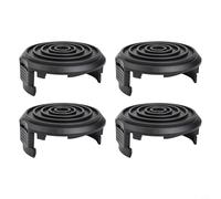 Bobina de repuesto y cubierta para recortadora Harbor Bauer 20115E-B, hilo de nailon 1,65 mm 8,2 m, doble capa para desbrozadora eléctrica de 15 pulgadas, color negro y azul, 4 unidades (cubierta × 4)