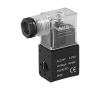 Bobina de válvula solenoide DC24V 12V AC220V 110V para 4V210-08 3V110-06 4V220 4V230, compatible con válvulas neumáticas eléctricas de latón DN15 DN20 DN25 DN35 DN40, normalmente (AC220V)
