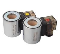 Bobina de válvula solenoide hidráulica (1 unidad) - 02, 3 pines, orificio interior de 23 mm, altura de 50 mm, for válvulas de control direccional hidráulicas(Silver,DC24V)