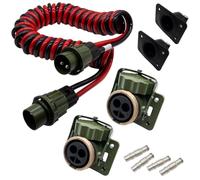 Bobina eléctrica OTAN de 2 pines, 2 x 35 mm², espiral de 4 metros, cable en espiral OTAN de 12 V/24 V, 2 enchufes OTAN con 35 mm² de tinta. Junta de goma, también se puede utilizar para arrancar