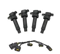 Bobina Encendido 4 Piezas 27301-2B010 27350-2B000 Con Cable Extensión Para Hyundai Para Kia Motor 10-11 Para Kia Para Soul 1.6L Accesorio Dmotocicleta Bobina Encendido(4pcs and Wire)