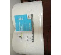 Bobina industrial, 1 paquete de 2 rollos de papel absorbente de celulosa pura de 180 m cada uno, 2 capas, 800 hojas por rollo de 24,4 x 22,cm
