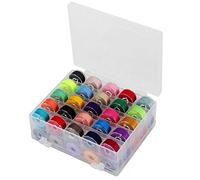 Bobina Máquina de Coser, Colores Surtidos Hilos in Poliéster para Cosers con Caja Transparente Plastico Doble Capa 50 Piezas Plásticos Carretes Máquinas Coser Cajas Bobinas Mayoría Hogar