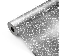Bobina papel de regalo, rollo grande 62cm x 100m •AROS FONDO PLATA • Ideal para: Tiendas Negocios Comercios Envolver regalos Cumpleaños Baby Shower Bodas Decoración [FP Fiesta Paper]