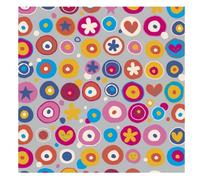 Bobina Papel Regalo ANDINA, 31 cm. x 85 m. Circulos Multicolor