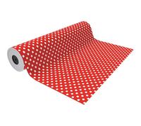 Bobina Papel Regalo ANDINA, 31 cm. x 85 m. Rojo Lunares Blanco Gruesos.