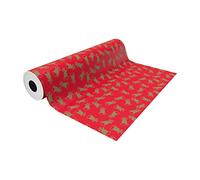 Bobina Papel Regalo ANDINA, 62 cm. x 85 m. (Rojo Campanas Oro)