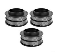 Bobina y línea de repuesto para Greenworks GD40BC GST1246, cable de 5 metros y 2 mm, 3 piezas, color negro
