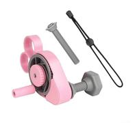 Bobinador de hilo de pesca de nailon para carretes de cebo con punto de anclaje de cuerda retráctil, montaje seguro en ramas o manijas de puerta (rosa)