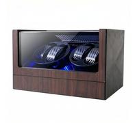 Bobinador de reloj para 4 relojes automáticos, caja de bobinador automático de relojes, giratorio de reloj para Rolex con luz LED, batería o USB, regalo para hombres y mujeres, motor Mabuchi