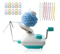 Bobinadora De Gran Capacidad, Bobinadora Simple De Escritorio, FáCil De Usar, Capacidad De 100 G/3,5 Oz + 8 Piezas De Agujas De Tejer + 30 Botones Marcadores De Colores,Blue