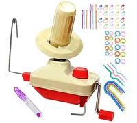 Bobinadora de Hilo, Hilados de tejer Telar de ganchillo Swift Hilado de Fibra de Cuerda de Bola de Lana Enrollador DIY Kit de Herramientas, Agujas de tejer de puntada de 53 piezas + 1 tijeras
