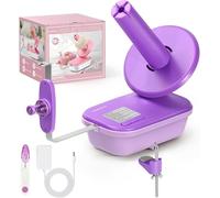 Bobinadora de Lana Eléctrica para Crochet de Alta Velocidad, Bobinadora Automática de Bolas de Hilo de Gran Capacidad Ajustable de 4 a 10 oz con Tres Velocidades Mejorada, Niladora de Hilo, Púrpura