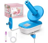 Bobinadora de Lana Eléctrica para Crochet de Alta Velocidad, Bobinadora Automática de Bolas de Hilo de Gran Capacidad Ajustable de 4 a 10 oz con Tres Velocidades Mejorada, Niladora de Hilo, Azul