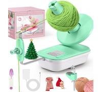 Bobinadora de Lana Eléctrica para Crochet de Alta Velocidad, Bobinadora Automática de Bolas de Hilo de Gran Capacidad Ajustable de 4 a 10 oz con Tres Velocidades Mejorada, Niladora de Hilo, Verde