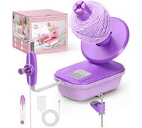 Bobinadora de Lana Eléctrica para Crochet de Alta Velocidad, Devanadora Automática de Alta Velocidad con 3 Velocidades Ajustables,Capacidad de 4 a 10 oz para Tejer a Dos Agujas（Púrpura）