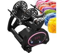 Bobinadora eléctrica de 12 V, rueda giratoria de 800 rpm para lana, velocidad ajustable, hacia adelante y hacia atrás, carrete doble de 120 g/240 g, para lana, seda, fibra