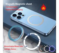Bobinas de carga inalámbrica Magsafe, pegatina de anillos de Metal, hoja magnética de teléfono para iphone, Samsung, Xiaomi, Huawei, pegatina ultrafina de 3M green