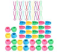 Bobinas de Hilo 60 Piezas, Clips Sujetahilos de Silicona y Plástico, Organizadores de Carretes de Bordado - Duraderos y Reutilizables, Prácticos para Guardar y Mantener Ordenado