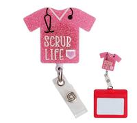 Bobinas de insignias retráctiles lindas, clip retráctil, portaetiquetas lindo, clips de tarjetas de dibujos animados, clip de tarjeta de colores, suministros de llaves para pasantes, profesores