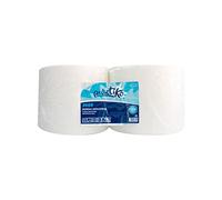 Bobinas de Papel Industrial de Pasta de celulosa Blanco | Pack de 2 | Acabado Laminado | 3 kg Cada una | Marca Práctiko