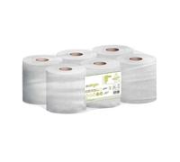 Bobinas de Papel Secamanos Reciclado Tipo Mecha 2 Capas Add System 353 Servicios Pack de 6 Rollos | Papel Industrial Ecológico para Baños y Cocinas (300x184 mm)