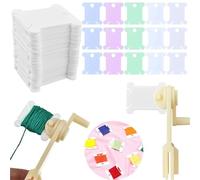 Bobinas de plástico para hilo de bordar, Bobinas de plástico multicolor for punto cruz, almacenamiento hilo bordar, 50/100/500 Uds(Blue)