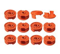 Bobinas de Repuesto compatibles con Worx WA0007 WG116 WG119 cortadora de Cuerdas, Repuesto de Piezas 16 pies 0.065 Pulgadas, 50019417 Tapas de Carrete (10 carretes y 2 Tapas)