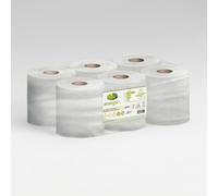 Bobinas Papel Secamanos Reciclado 2 Capas Add System - Pack 6 Rollos Tipo Mecha - Ecolabel FSC Food Contact - Mandril 76 mm - Diferentes Servicios (313/477 / 566) (313 servicios/hojas)