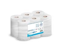 Bobinas Papel Secamanos Reciclado 2 Capas Add System - Pack 6 Rollos Tipo Mini Mecha - Ecolabel FSC Food Contact - Mandril 76 mm - Diferentes Servicios (313/477 / 566) (200 servicios/hojas)