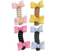 Bobinas para el cabello, correas de teléfono, 3,15 pulgadas, soportes para cola de pony, 4 accesorios bonitos, diseño elástico para mujeres, niños, adolescentes, viajes, entrenamiento, baile fácil de
