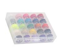 Bobinas para Máquinas de Coser, Hilos de Coser Coloridos con Bobinas de Plástico para Máquinas de Coser para Bordado Hecho a Mano en el Hogar (Caja de 25 Colores de cuadrícula.)
