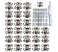 Bobinas preenhebradas - 25 piezas accesorios universales de acero inoxidable para ocio creativo, bobinas de máquina de coser a pie, para ganchillo, tejido de tejido, artesanía, tejido de de casa