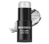 BOBISUKA Halloween Face Paint Stick Silver, Pintura Facial Plateado Pintura Corporal al Óleo para Teatro, Fiestas, Actos Escolares, Carnavales, Interpretar a Payasos, Esqueletos, Zombies