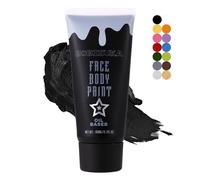 BOBISUKA Halloween Pintura Facial Negro, Pintura Corporal al Óleo para Teatro, Fiestas, Actos Escolares, Carnavales, Interpretar a Payasos, Esqueletos, Zombies