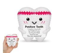 BOBITALK 1 juguete de peluche con forma de diente positivo - amuleto de la felicidad y audacia, decoración divertida de oficina, mujeres, exámenes y transiciones dentales