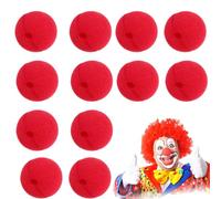 BOBITALK 12 narices de payaso rojas de payaso material de espuma para adultos, nariz de payaso para adultos, adecuado para diferentes disfraces de cosplay, ideal para fiestas de disfraces, circos y
